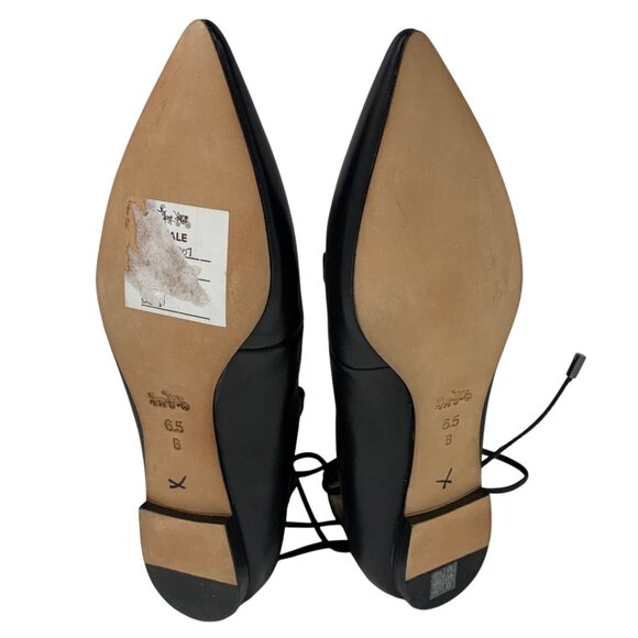 New COACH Justine Ballet Flats Pointed Toe Lace Up Strappy Q8007 Womens SZ 6.5B - Picture 6 of 6